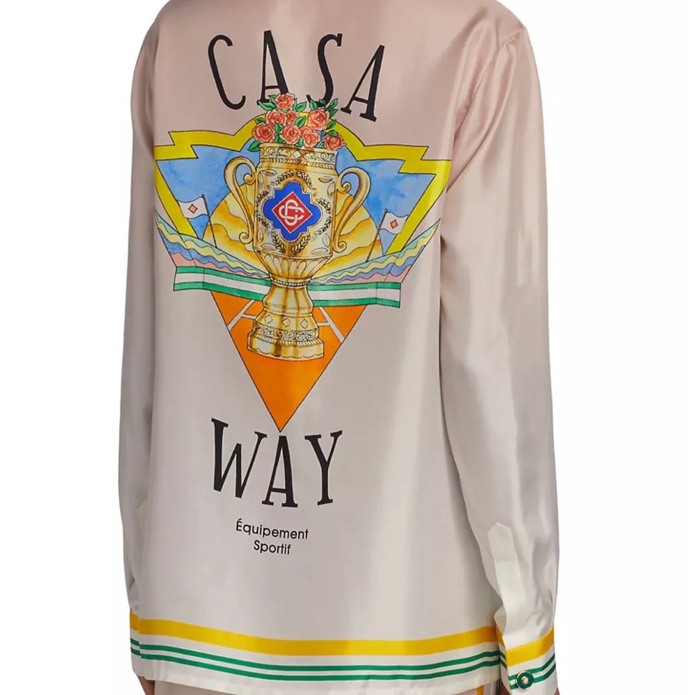 Casablanca Cuban Collar Long-Sleeve Shirt